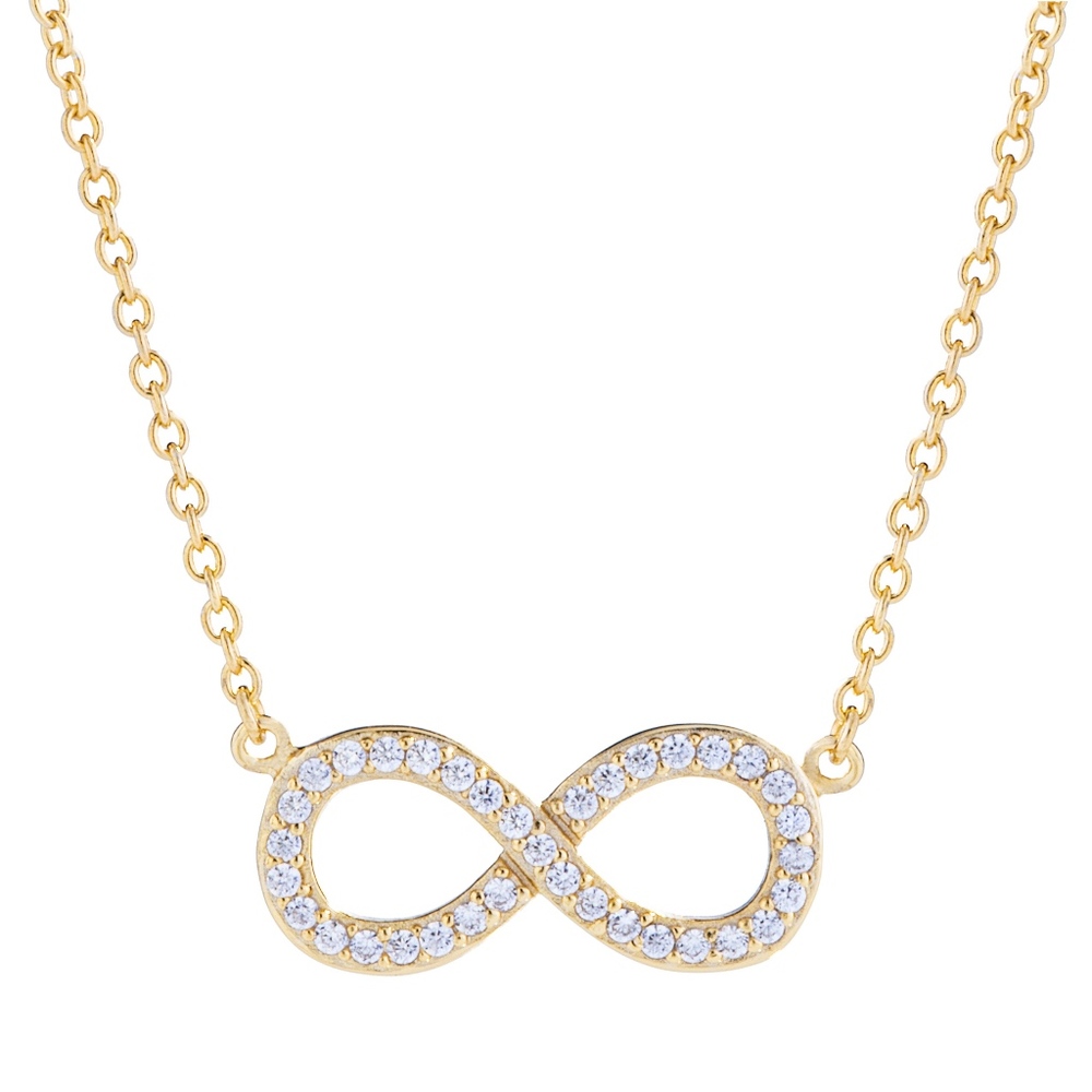 Infinity Gold Necklace with CZ stones